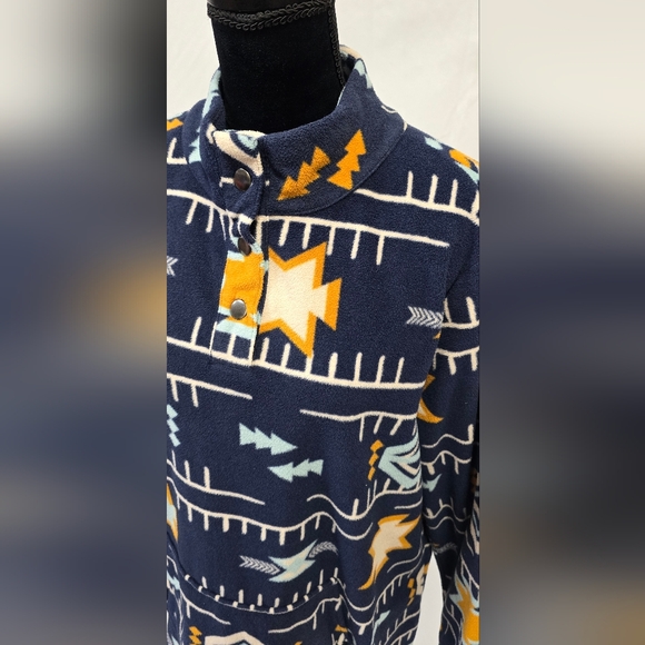 Susan Graver weekend women 1X geometric fleece pullover Aztec, hoodie, gorpcore, - Picture 3 of 6